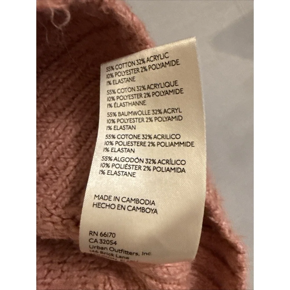 Free People Women's Brookside‎ Sweater Oversized Tunic Pink Size L NWT Reg $128